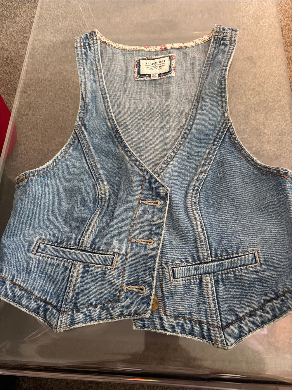 Hollister Light Blue Denim Vest